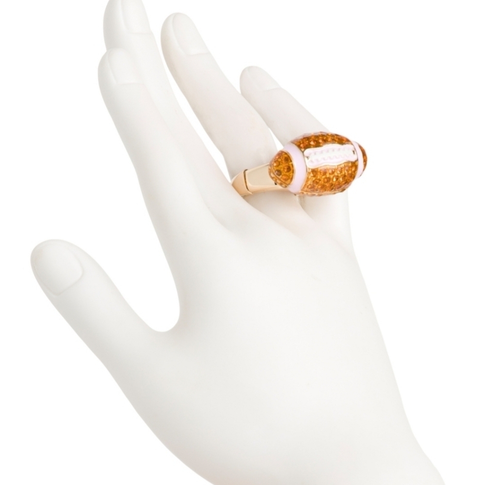 Betsey Johnson Football Adjustable Ring